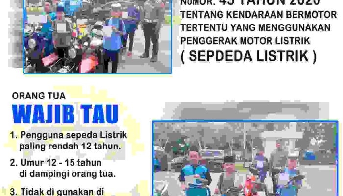 Meresahkan Pengendara Lain, Satlantas Polres Sula Mulai Tertibkan Pengguna Sepeda Listrik