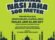 Malam Ela-Ela, Pemuda Fagudu Meriahkan Dengan Bakar Nasi Jaha Terpanjang