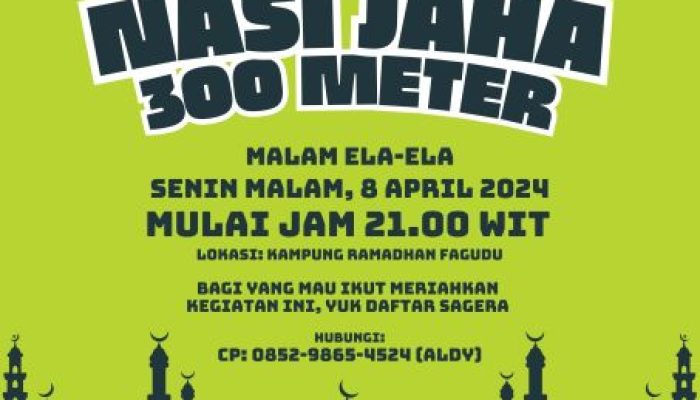 Malam Ela-Ela, Pemuda Fagudu Meriahkan Dengan Bakar Nasi Jaha Terpanjang