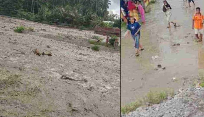 Kali Baleha Meluap Aktivitas Masyarakat Tergangu  Karena Putusnya Akses Jalan