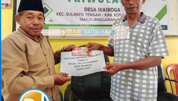 Disaksikan Semua Unsur, Pemdes Waiboga  Salurkan BLT ke 75 KPM