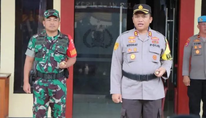 Bersinergi Bersama TNI, Polres Kepsul Gelar Apel Skala Besar Amankan Pilkada di Sula