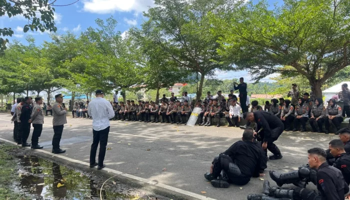 Polres Halteng Gelar Latihan Gladi Posko, TFG dan Simulasi Pengamanan Unras