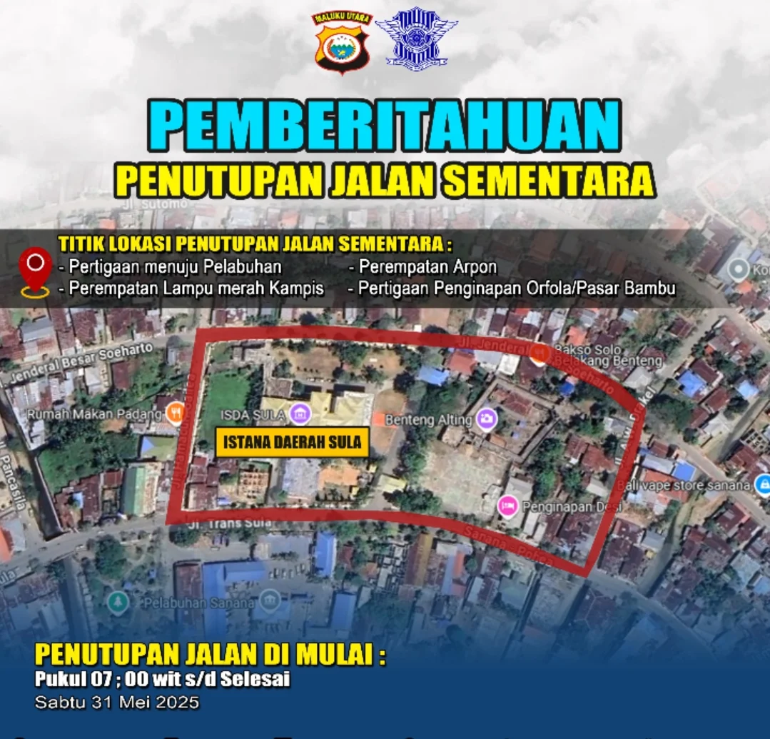 Gambar jalur yang akan ditutup,