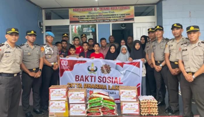 Berbagi dengan Hati, Siswa SIP ke 54 Gelombang II Tahun 2025 Polda Malut Gelar Bakti Sosial