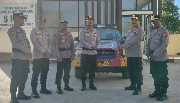 Gelar Inspeksi, Kapolres Sula Serahkan 1 Unit Mobil Operasional PAMAPTA