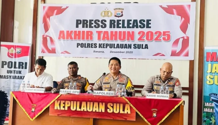 Press Release Akhir Tahun, Polres Sula Komitmen Terus Berbenah Berantas Miras