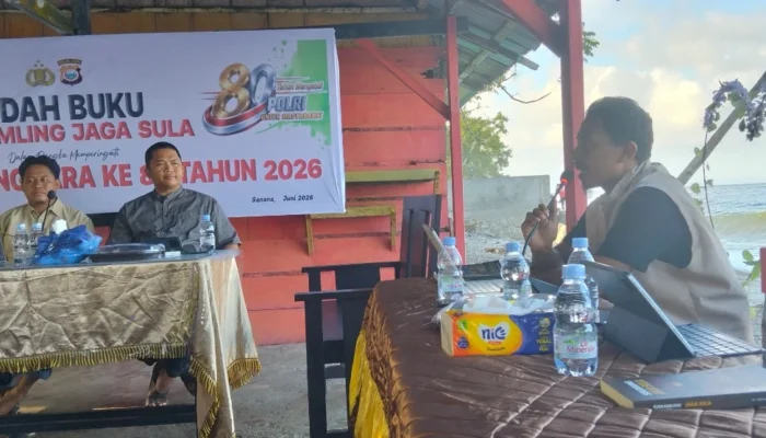 Peringati HUT Bhayangkara Ke-80, Polres Sula Gelar Bedah Buku Siskamling Jaga Sula