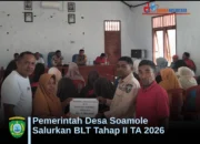 Pemdes Soamole Salurkan BLT  Tahap II 2026  Kepada 17 Penerima Manfaat